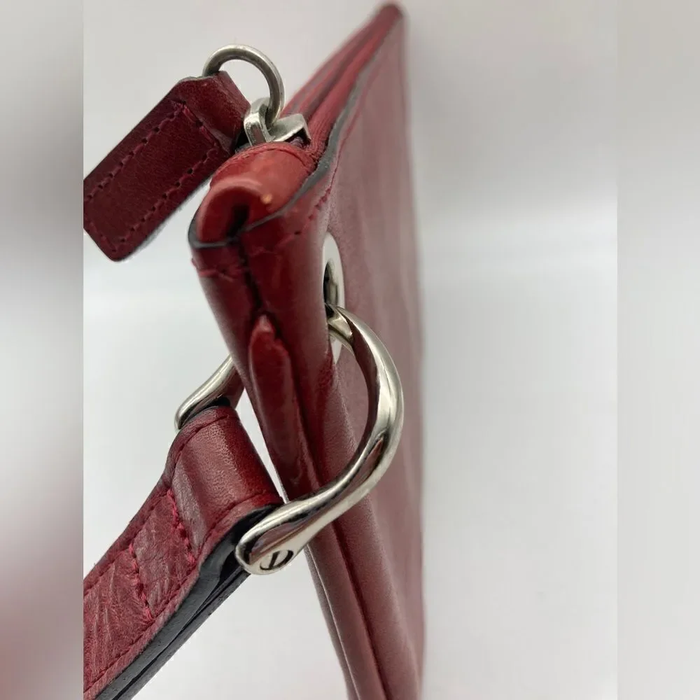 Pelle Studio Wilsons Italian Leather Unisex Wristlet Cherry Color